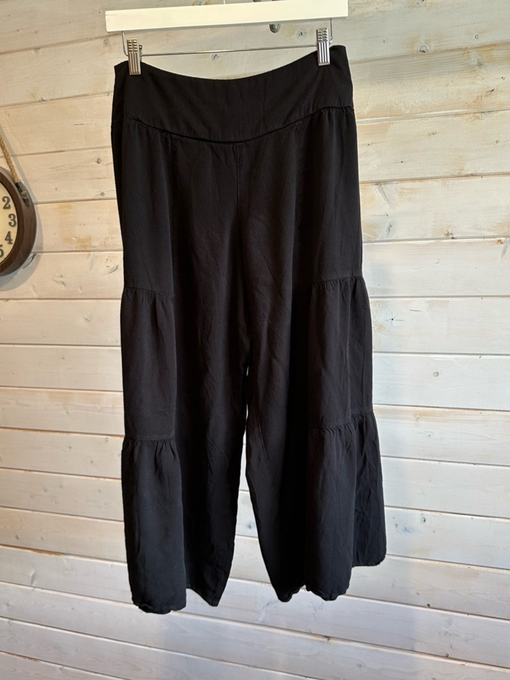 SHEIN | Black Wide Leg Tiered Palazzo Pants